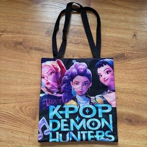 K-Pop Demon Hunters Graphic Tote Bag - Black